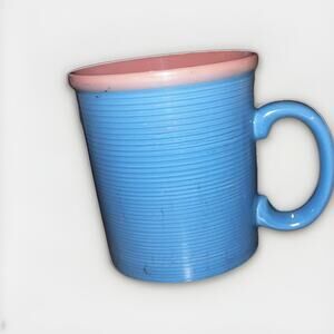Vintage Ranmaru Blue Pink Coffee Mug Tea Cup Made In Japan